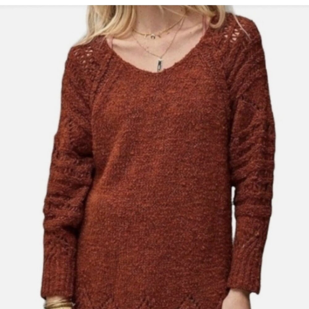 Anthropologie Pilcro Luna Pointelle Tunic Sweater Pointelle Chunky Knit XXS P